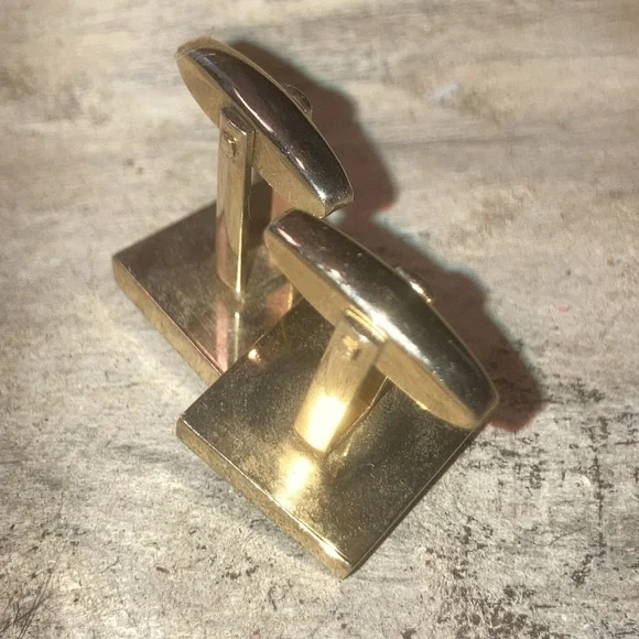 Sarah Cov. Coventry Vintage Green Jade Gold Tone Men’s Cuff Links Cuff-links - Picture 4 of 8